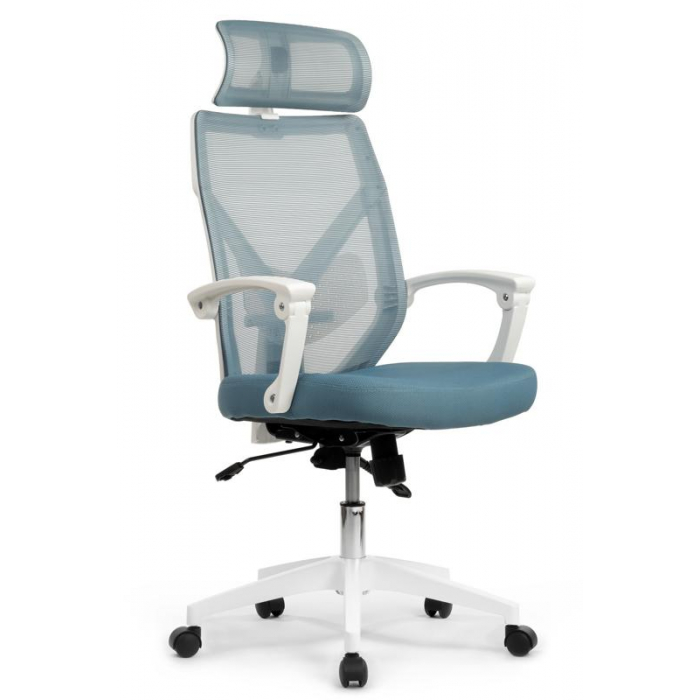 Кресло Oliver RCH W-203AC Белый пластик/Синий