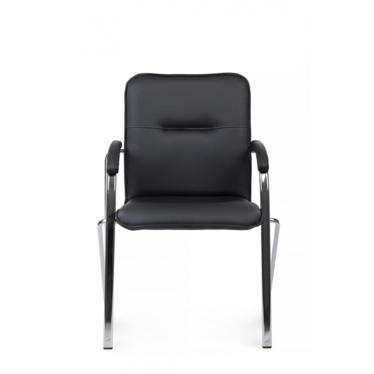 Стул Самба с мягкими подлокотниками SMB-01H Хром гальв. Черный