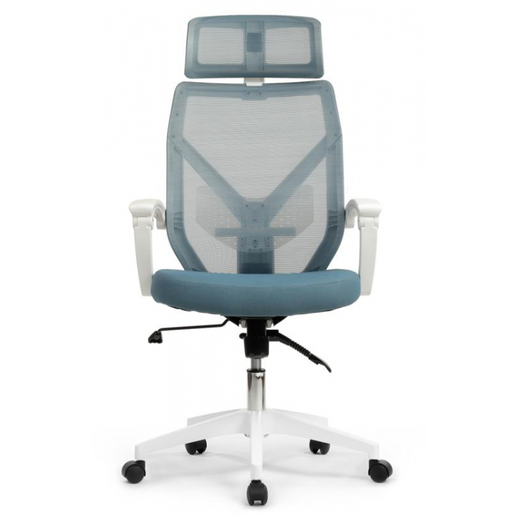 Кресло Oliver RCH W-203AC Белый пластик/Синий