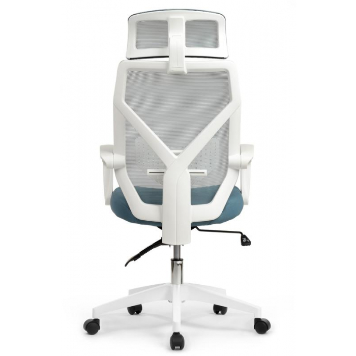 Кресло Oliver RCH W-203AC Белый пластик/Синий