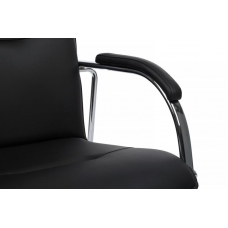 Стул Самба с мягкими подлокотниками SMB-01H Хром гальв. Черный