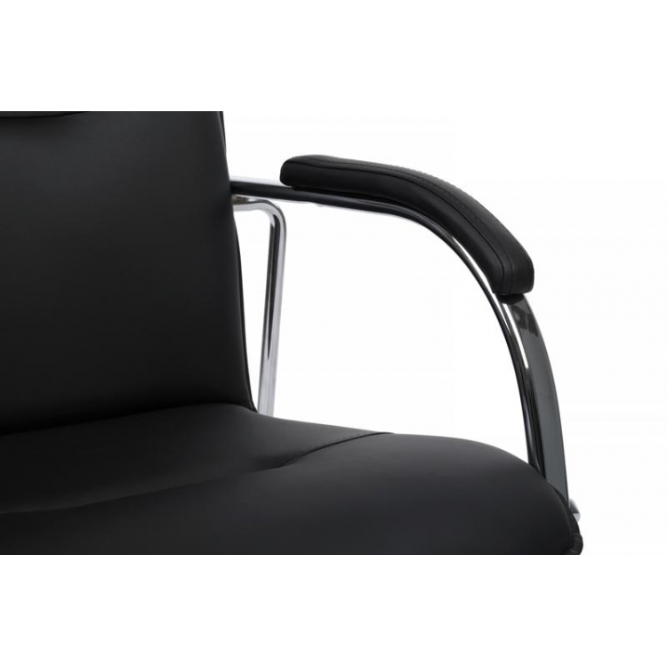Стул Самба с мягкими подлокотниками SMB-01H Хром гальв. Черный