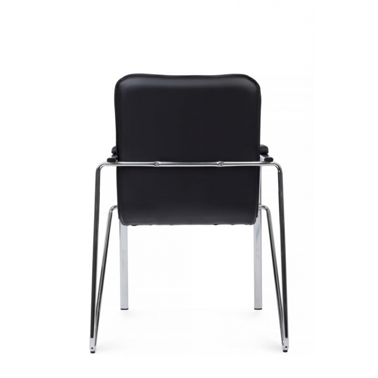 Стул Самба с мягкими подлокотниками SMB-01H Хром гальв. Черный