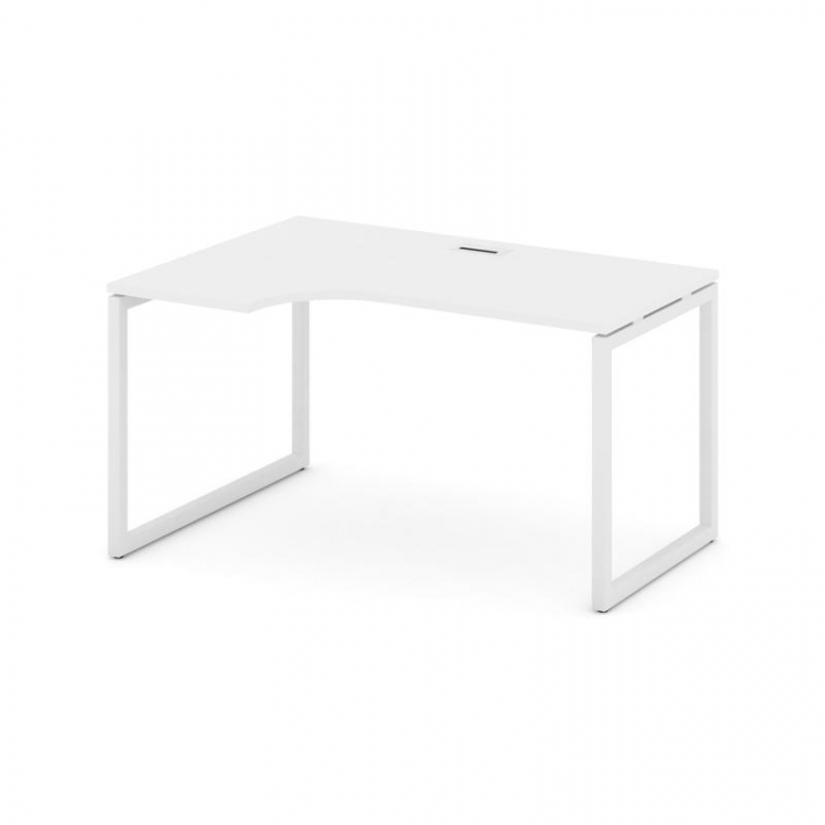 Style Project Стол рабочий эргоном. SN-4O.SPA-002(L) Белый/Металл Белый 1580*600/980*750