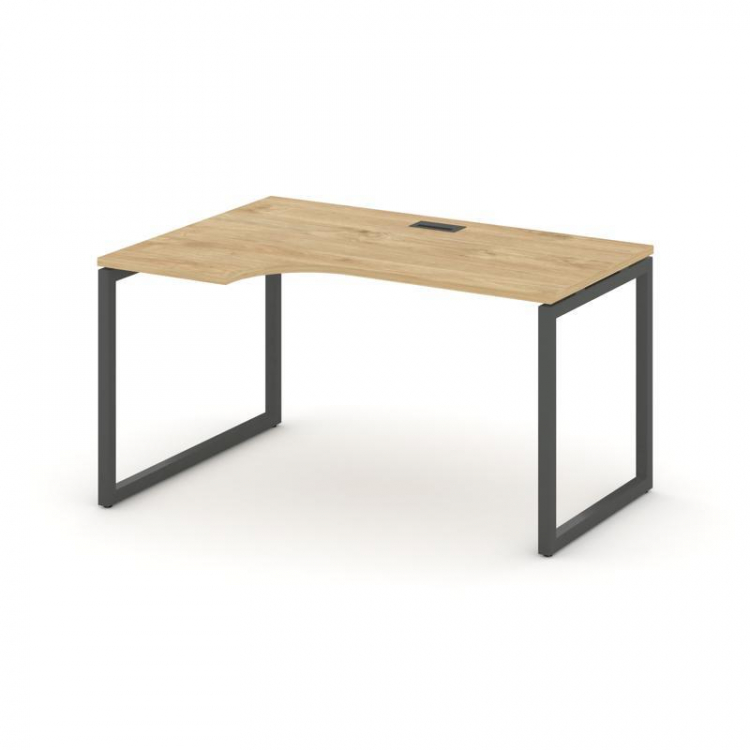 Style Project Стол рабочий эргоном. SN-4O.SPA-002(L) Тиквуд Светлый/Металл Антрацит 1580*600/980*750