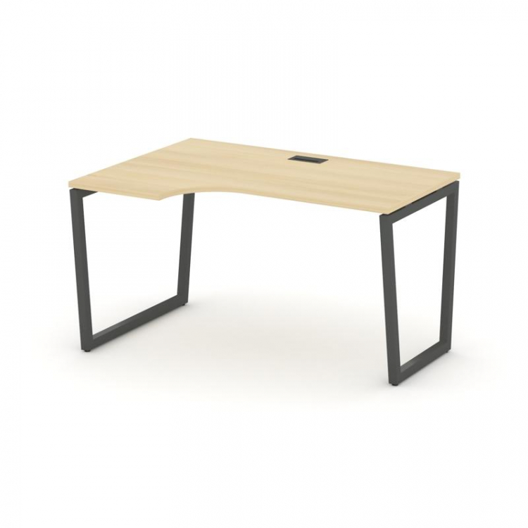 Style Project Стол рабочий эргоном. SN-4T2.SPA-002(L) Акация Лорка/Металл Антрацит/Заглушка Пластик