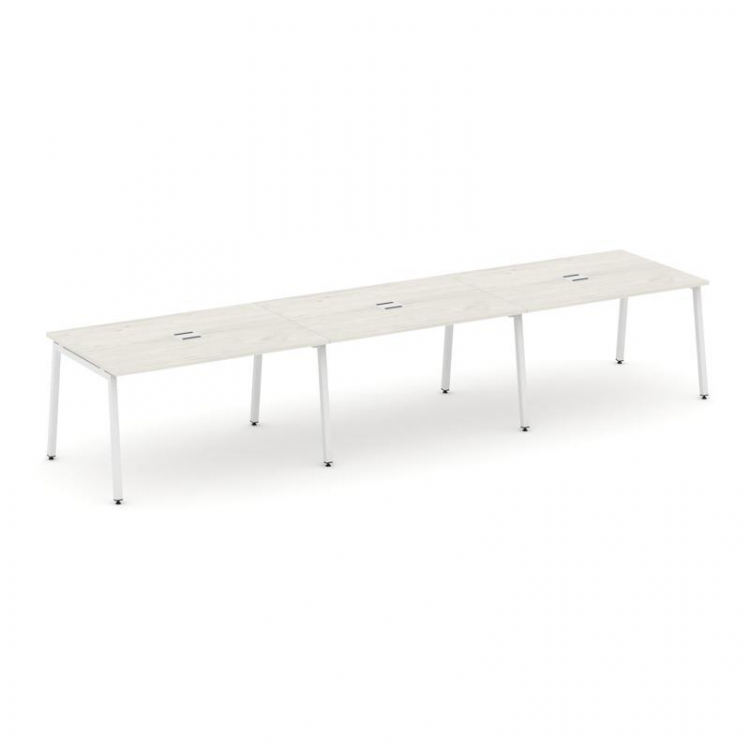Style Project Стол переговорный SN-4A.SPRG-021 Дуб Наварра/Металл Белый 2940*980*750