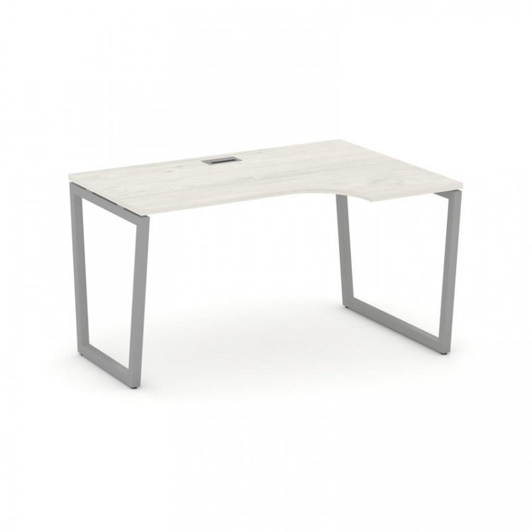 Style Project Стол рабочий эргоном. SN-4T2.SPA-001(R) Дуб Наварра/Металл Серый/Заглушка Пластик Сере