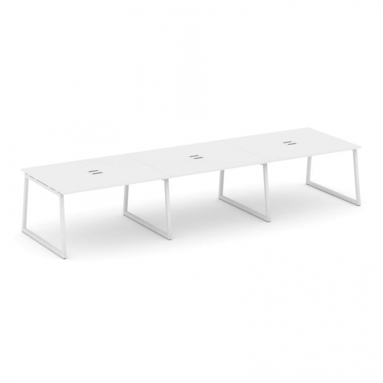 Style Project Стол переговорный SN-4T1.SPRG-052 Белый/Металл Белый/Заглушка Металл Белый 3540*1180*7