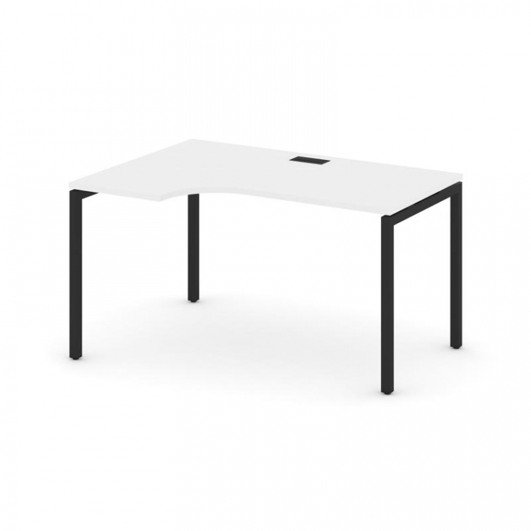 Style Project Стол рабочий эргоном. SN-4P.SPA-002(L) Белый/Металл Черный 1580*600/980*750
