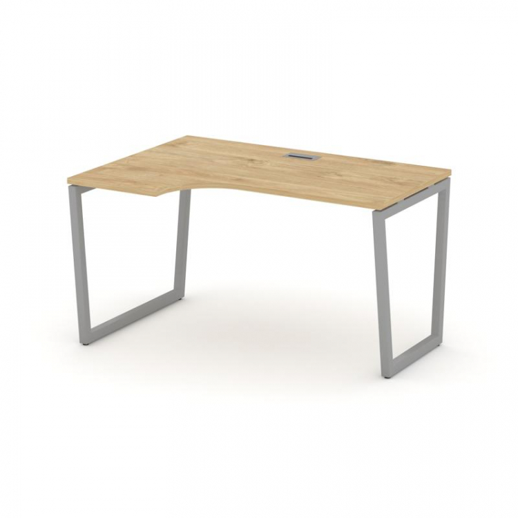 Style Project Стол рабочий эргоном. SN-4T2.SPA-001(L) Тиквуд Светлый/Металл Серый/Заглушка Пластик С