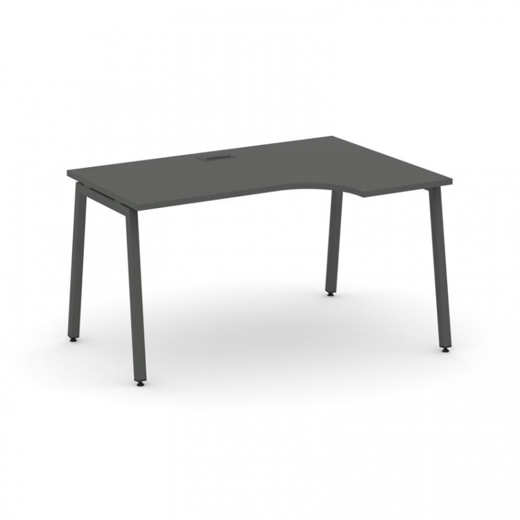 Style Project Стол рабочий эргоном. SN-4A.SPA-012(R) Антрацит/Металл Антрацит 1580*700/980*750