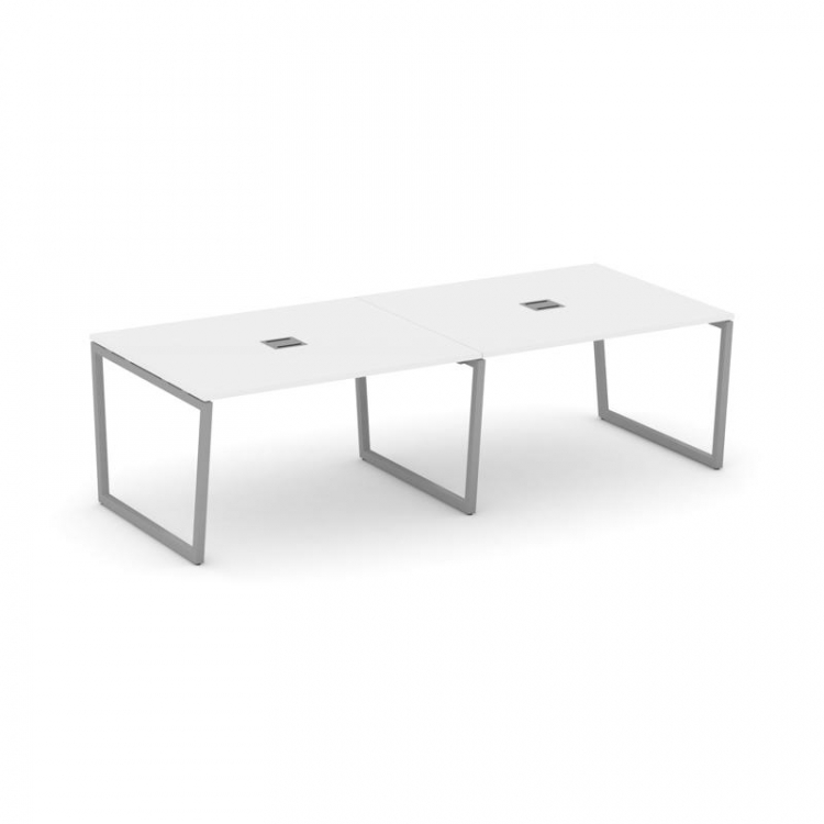 Style Project Стол переговорный SN-4T2.SPRG-044 Белый/Металл Серый/Заглушка Металл Серый 3160*1180*7
