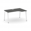 Style Project Стол рабочий эргоном. SN-4A.SPA-002(R) Антрацит/Металл Белый 1580*600/980*750