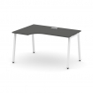 Style Project Стол рабочий эргоном. SN-4A.SPA-022(L) Антрацит/Металл Белый 1580*800/980*750
