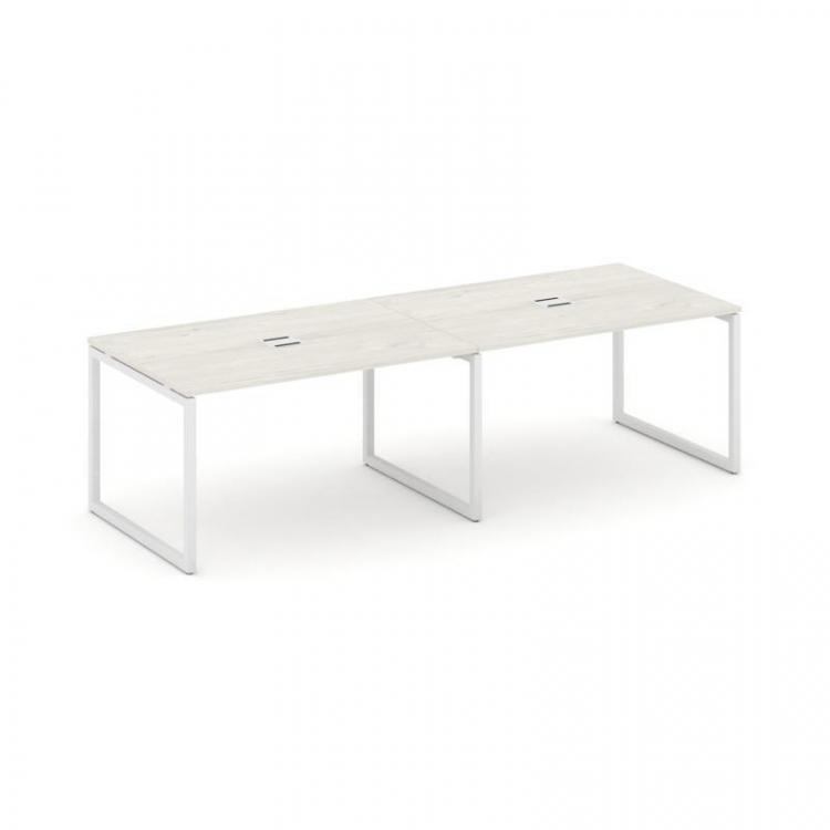 Style Project Стол переговорный SN-4O.SPRG-012 Дуб Наварра/Металл Белый 2360*980*750