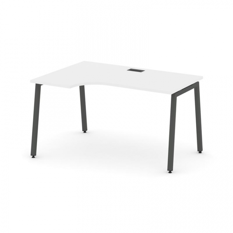 Style Project Стол рабочий эргоном. SN-4A.SPA-021(L) Белый/Металл Антрацит 1380*800/980*750