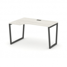 Style Project Стол рабочий эргоном. SN-4T2.SPA-002(L) Дуб Наварра/Металл Антрацит/Черный Пластик 158