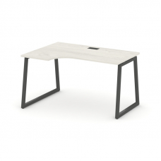 Style Project Стол рабочий эргоном. SN-4T1.SPA-012(L) Дуб Наварра/Металл Антрацит/Заглушка Пластик Ч