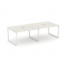 Style Project Стол переговорный SN-4T2.SPRG-042 Дуб Наварра/Металл Белый/Заглушка Металл Белый 2360*