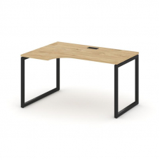 Style Project Стол рабочий эргоном. SN-4O.SPA-021(L) Тиквуд Светлый/Металл Черный 1380*800/980*750