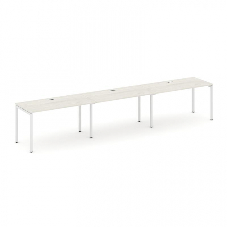 Style Project Рабочая станция 1 сторон. SN-4P.ORS-043 Дуб Наварра/Металл Белый 4140*700*750