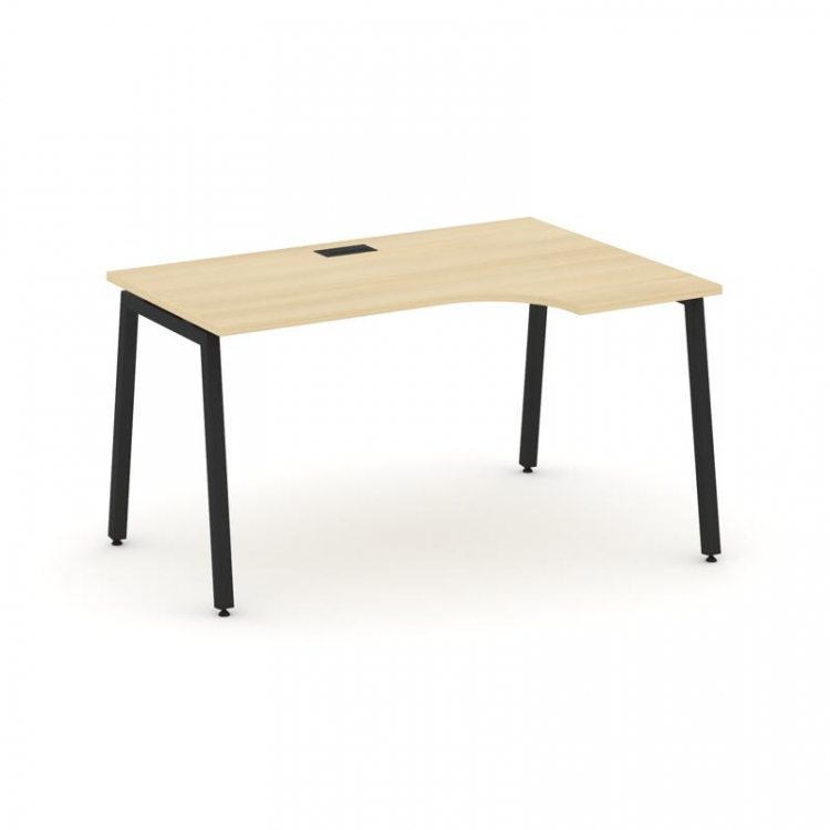 Style Project Стол рабочий эргоном. SN-4A.SPA-021(R) Акация Лорка/Металл Черный 1380*800/980*750
