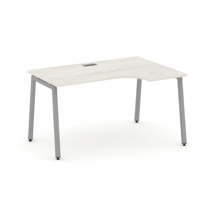 Style Project Стол рабочий эргоном. SN-4A.SPA-002(R) Дуб Наварра/Металл Серый 1580*600/980*750