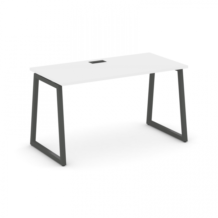 Style Project Стол письменный SN-4T1.SP-004 Белый/Металл Антрацит/Заглушка Пластик Черный 1580*600*7