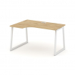 Style Project Стол рабочий эргоном. SN-4T1.SPA-022(L) Тиквуд Светлый/Металл Белый/Заглушка Пластик Б
