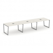 Style Project Стол переговорный SN-4T2.SPRG-022 Дуб Наварра/Металл Серый/Заглушка Металл Серый 3540*