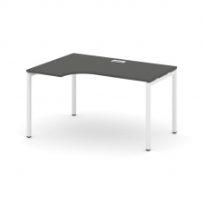Style Project Стол рабочий эргоном. SN-4P.SPA-001(L) Антрацит/Металл Белый 1380*600/980*750