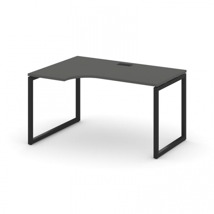 Style Project Стол рабочий эргоном. SN-4O.SPA-002(L) Антрацит/Металл Черный 1580*600/980*750