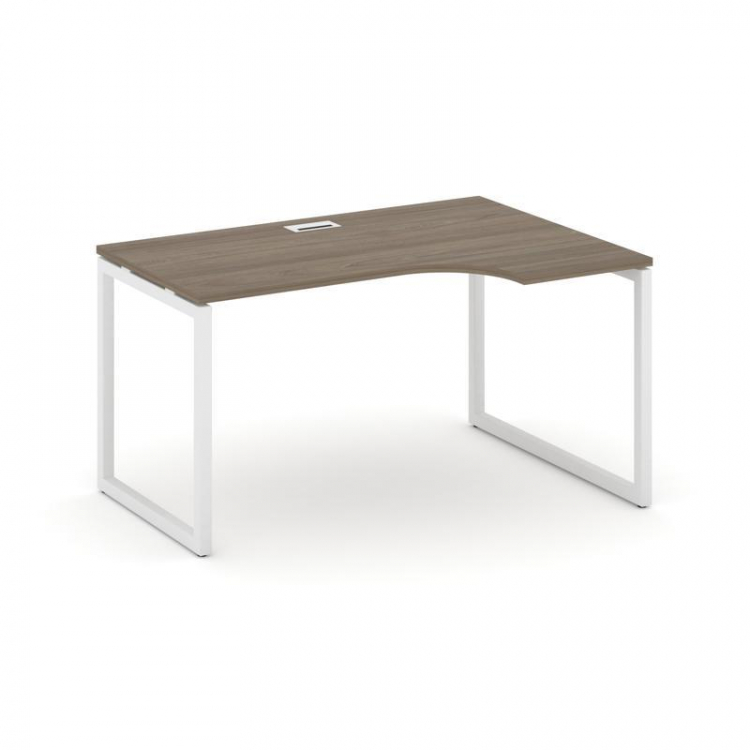 Style Project Стол рабочий эргоном. SN-4O.SPA-021(R) Вяз Благородный/Металл Белый 1380*800/980*750