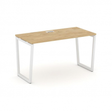 Style Project Стол письменный SN-4T2.SP-003 Тиквуд Светлый/Металл Белый/Заглушка Пластик Белый 1380*