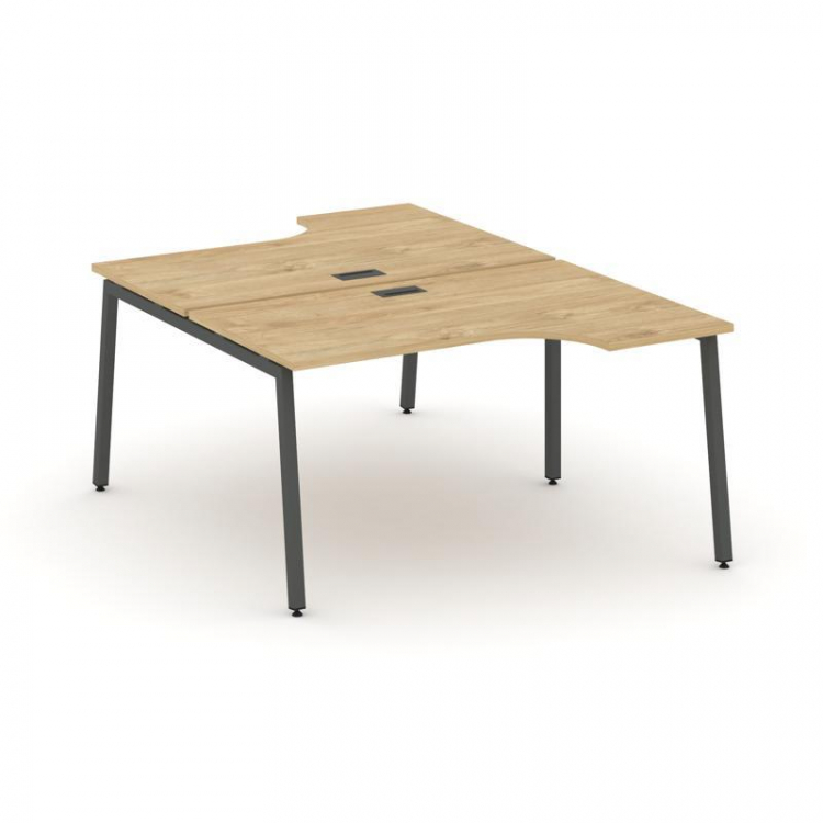 Style Project Рабочая станция эргоном. SN-4A.DRPA-012 Тиквуд Светлый/Металл Антрацит 1580*1432/1992*