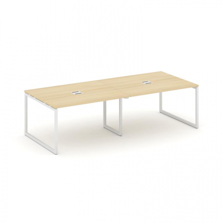 Style Project Стол переговорный SN-4O.SPRG-042 Акация Лорка/Металл Белый 2360*1180*750