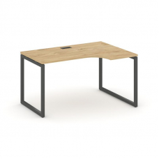 Style Project Стол рабочий эргоном. SN-4O.SPA-001(R) Тиквуд Светлый/Металл Антрацит 1380*600/980*750