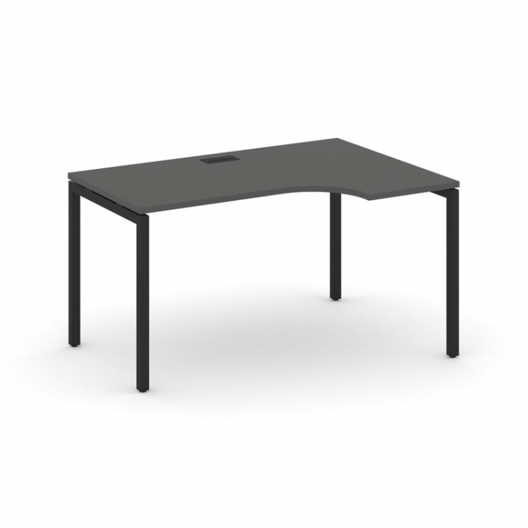 Style Project Стол рабочий эргоном. SN-4P.SPA-001(R) Антрацит/Металл Черный 1380*600/980*750