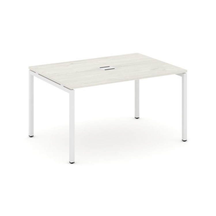 Style Project Стол переговорный SN-4P.SPRG-004 Дуб Наварра/Металл Белый 1580*980*750