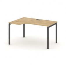 Style Project Стол рабочий эргоном. SN-4P.SPA-002(L) Тиквуд Светлый/Металл Антрацит 1580*600/980*750