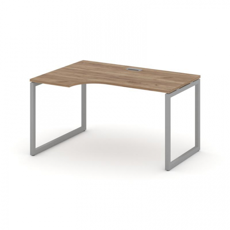 Style Project Стол рабочий эргоном. SN-4O.SPA-002(L) Дуб Табак/Металл Серый 1580*600/980*750