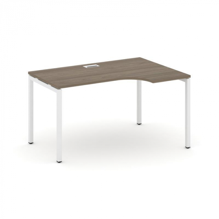 Style Project Стол рабочий эргоном. SN-4P.SPA-002(R) Вяз Благородный/Металл Белый 1580*600/980*750