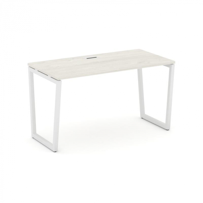 Style Project Стол письменный SN-4T2.SP-023 Дуб Наварра/Металл Белый/Заглушка Пластик Белый 1380*800