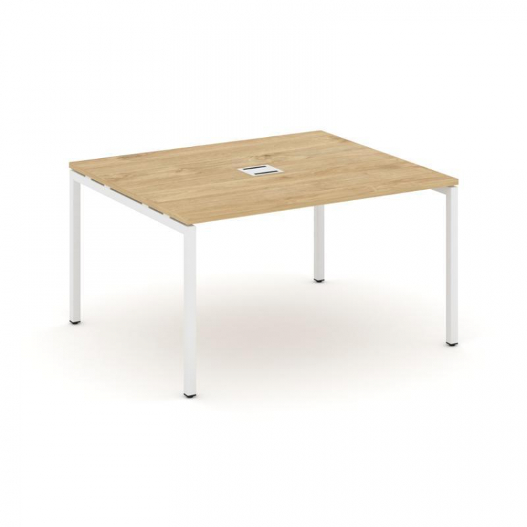 Style Project Стол переговорный SN-4P.SPRG-034 Тиквуд Светлый/Металл Белый 1580*1180*750