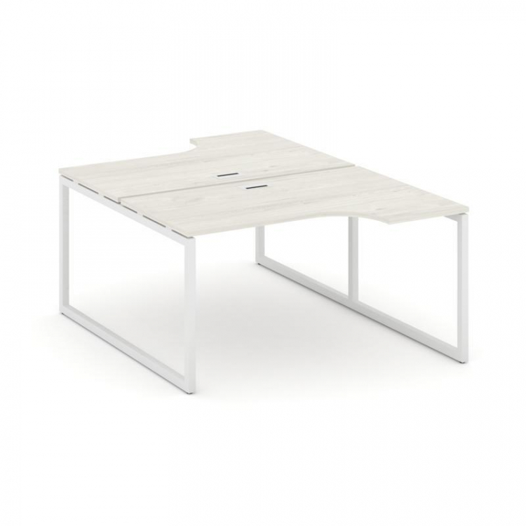 Style Project Рабочая станция эргоном. SN-4O.DRPA-001 Дуб Наварра/Металл Белый 1380*1232/1992*750