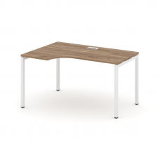 Style Project Стол рабочий эргоном. SN-4P.SPA-002(L) Дуб Табак/Металл Белый 1580*600/980*750