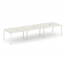 Style Project Стол переговорный SN-4P.SPRG-052 Дуб Наварра/Металл Белый 3540*1180*750