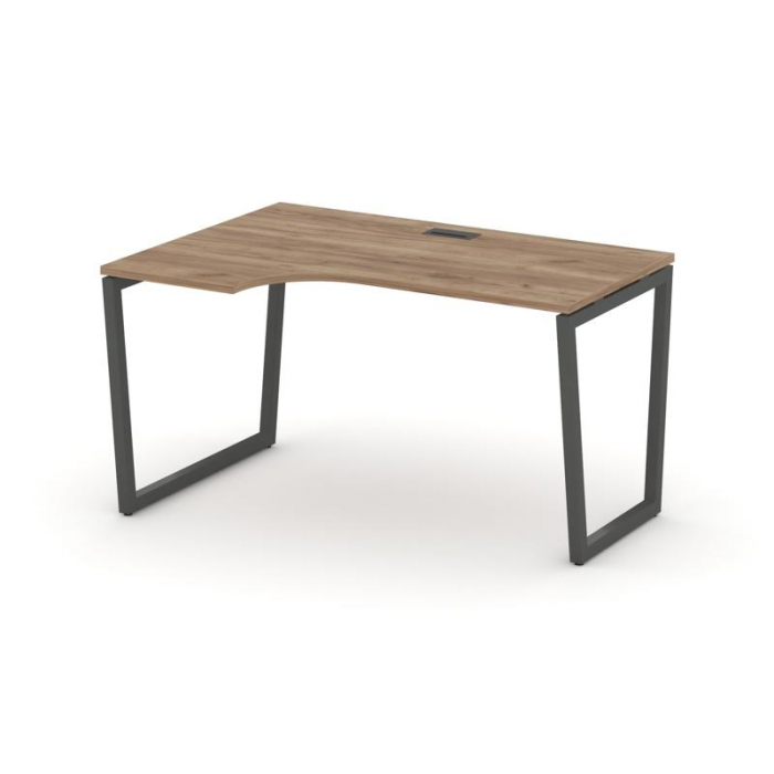 Стайл Проджект Стол рабочий эргоном. SN-4T2.SPA-001(L) Дуб Табак/Металл Антрацит/Черный Пластик 1380