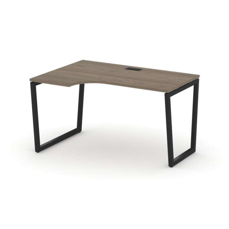 Style Project Стол рабочий эргоном. SN-4T2.SPA-002(L) Вяз Благородный/Металл Черный/Заглушка Пластик
